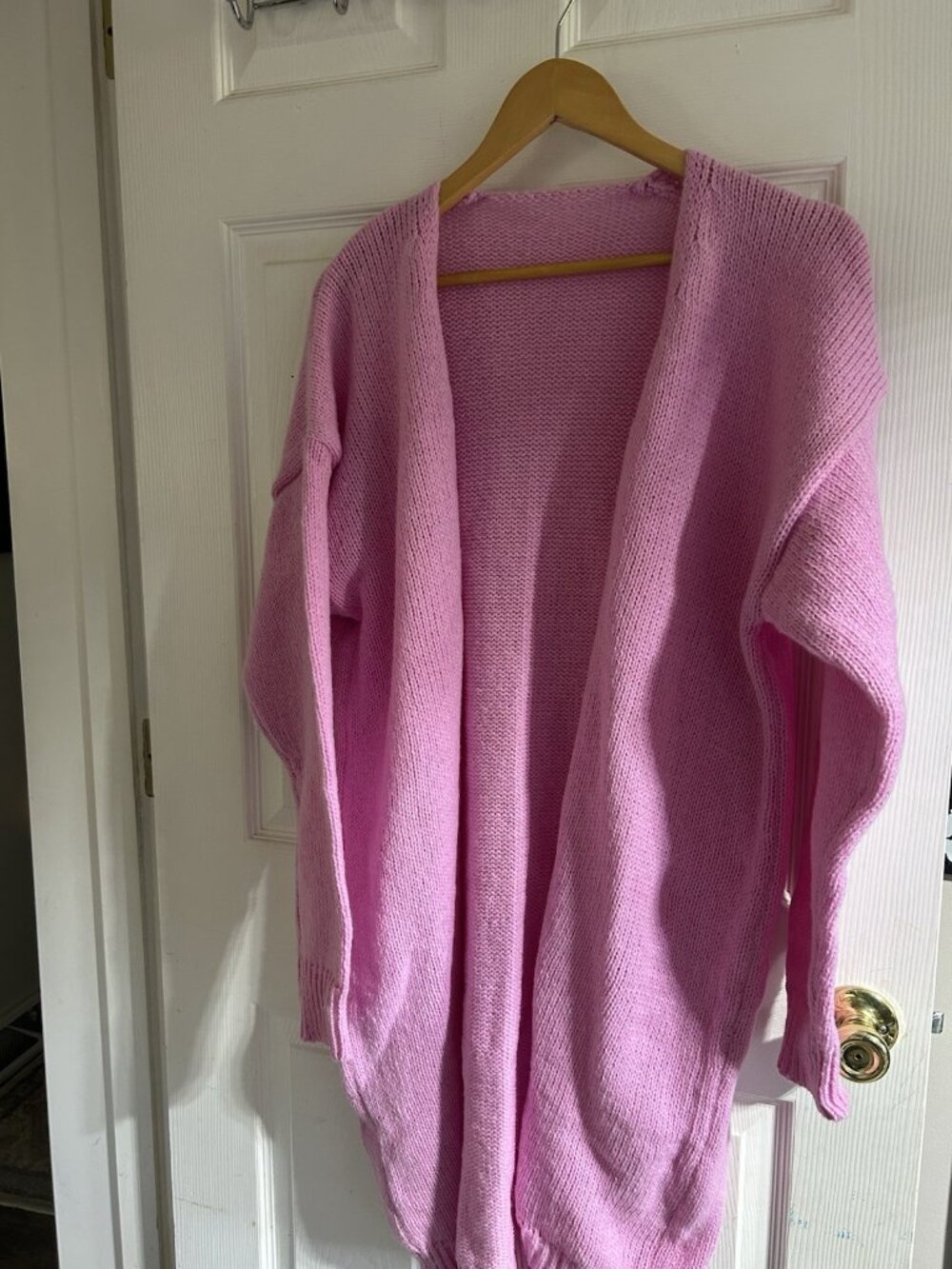Pink Long Duster Cardigan Open Sweater Women's SZ XXL Chic Classy Unbranded